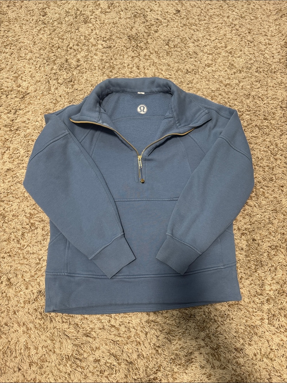lululemon athletica Women’s Half-Zip Pullover - Dusty Blue with Gold Zipper